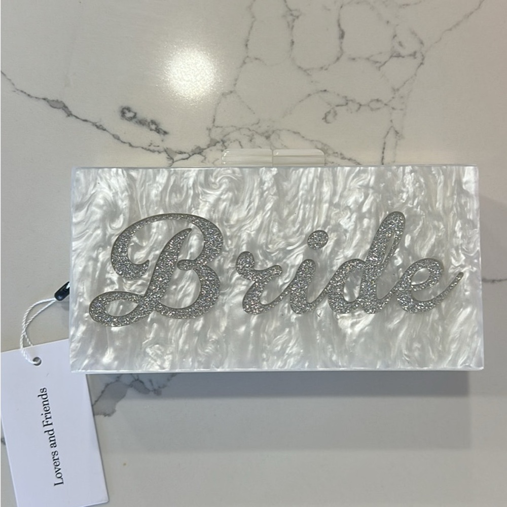 Lovers + Friends White Bride Clutch